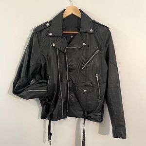 Vintage Genuine Leather Moto Style Jacket